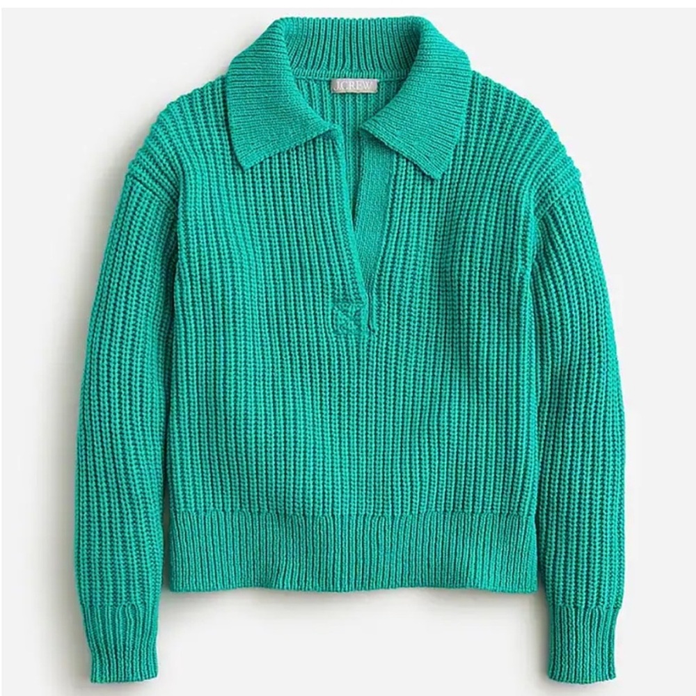 J. Crew Teal Knit Polo Sweater